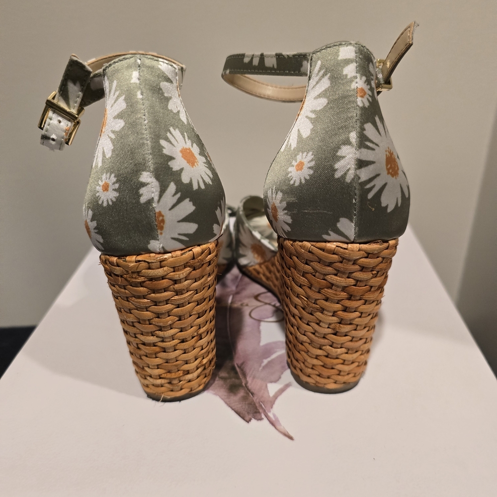 Jessica Simpson Women's Floral Wedge Sandals - Green - Picture 3 of 7